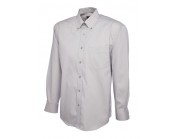 Mens Pinpoint Oxford Full Sleeve Shirt Silver Grey