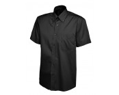 Mens Pinpoint Oxford Half Sleeve Shirt Black