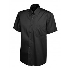 Mens Pinpoint Oxford Half Sleeve Shirt Black