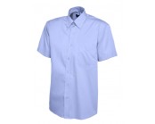  Mens Pinpoint Oxford Half Sleeve Mid Blue