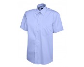  Mens Pinpoint Oxford Half Sleeve Mid Blue
