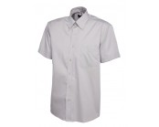 Mens Pinpoint Oxford Half Sleeve Shirt Silver Grey