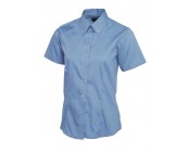 Women's Pinpoint Oxford Half Sleeve Shirt Mid Blue