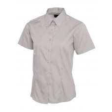 Women's Pinpoint Oxford Half Sleeve Shirt Silver Grey